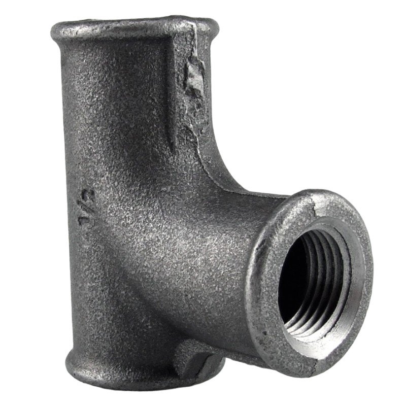 Té fonte malléable noire femelle à embranchement cintré pour tube acier carbone