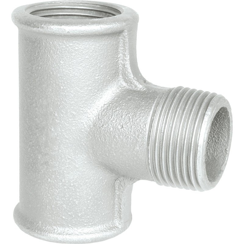 Té fonte malléable galvanisé femelle avec embranchement Mâle pour tube acier carbone