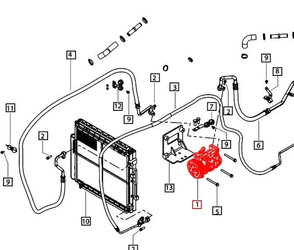 Mahindra Tractor Air Conditioning AC Compressor Assembly