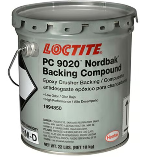 Résine Époxy de Calage pour Concasseurs à Cône et Giratoires – Haute Résistance à la Compression et aux Chocs – LOCTITE PC 9020 NORDBAK – Kit 5 Gallons