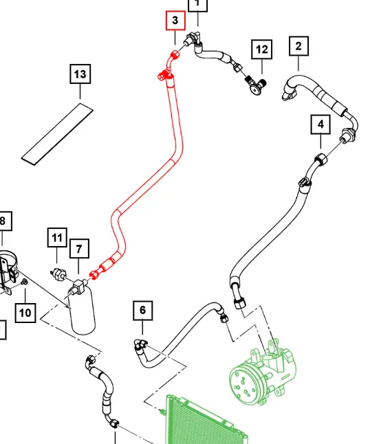 Mahindra Roxor AC Liquid Line - Dash To Drier