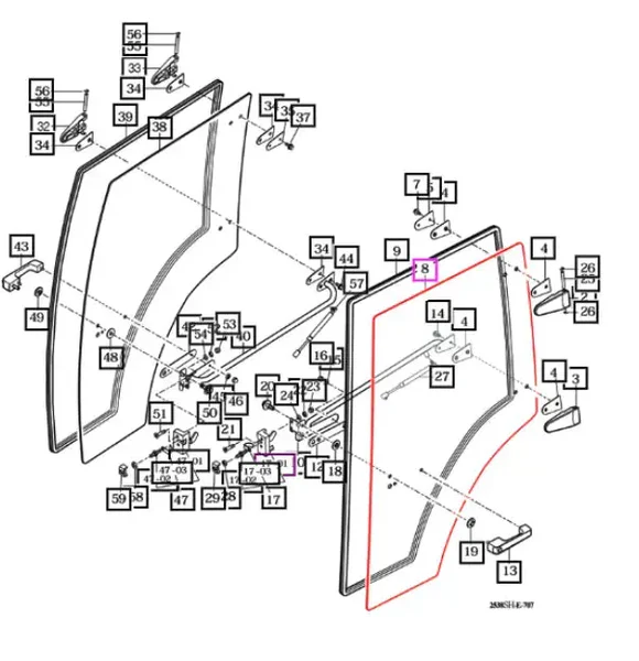 Mahindra Tractor Door Window Glass Left Hand
