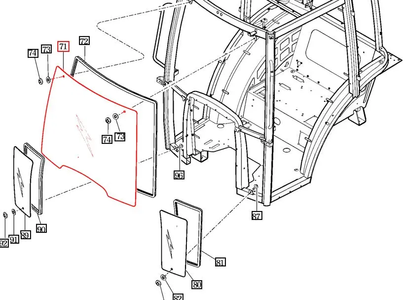 Mahindra Tractor Windshield Glass