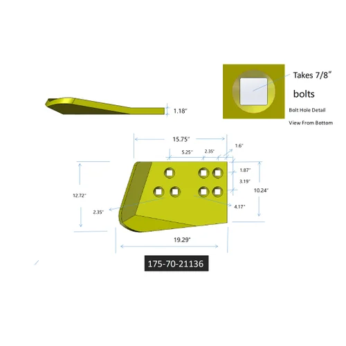 175-70-21136 | Komatsu End Bits-HOT CUPPED