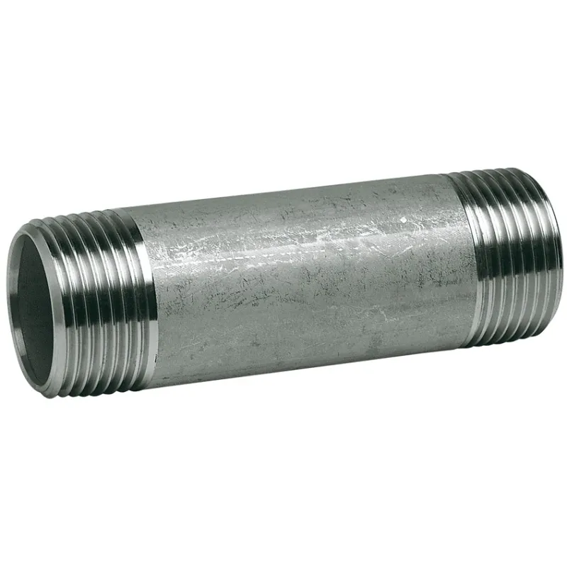 Raccord acier inox 316 mamelon tube longueur 100mm