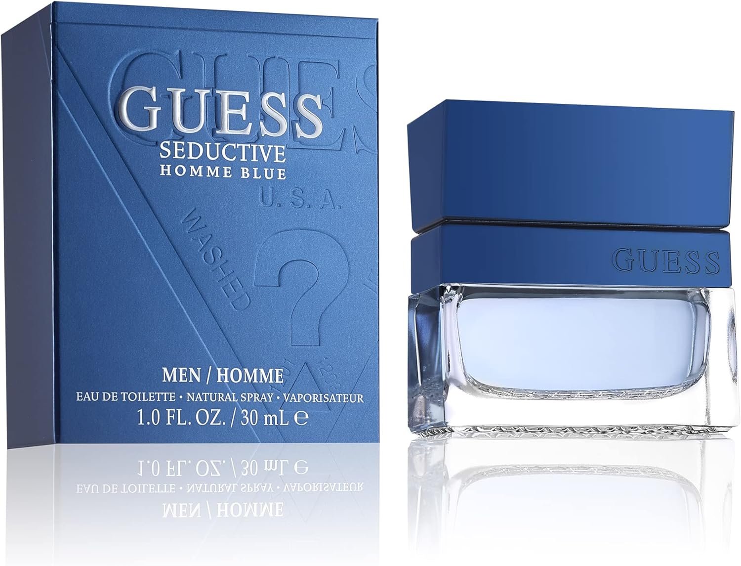 GUESS Seductive Blue, Eau de Toilette pour Homme, Parfum Oriental Boisé, Senteur Fraîche et Épicée, Longue Durée, 30 ml