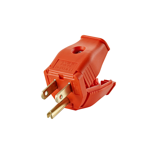 15A, 125V NEMA 5-15p 2-pole, 3-wire Grounding Replacement Plug, Clamptite Hinged Design, Thermoplastic (Orange)