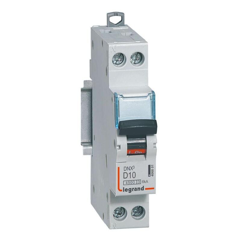 Phase+Neutral Circuit Breaker DNX³4500 6kA automatic terminal inlet screw terminal outlet - 1P+N 230V~ 25A curve C - 1 module - LEGRAND - LEG406785