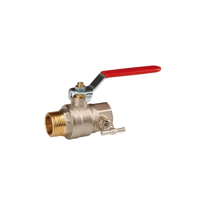 Vanne à sphère laiton titré CW617N à purge mâle - femelle certifié ACS passage intégral