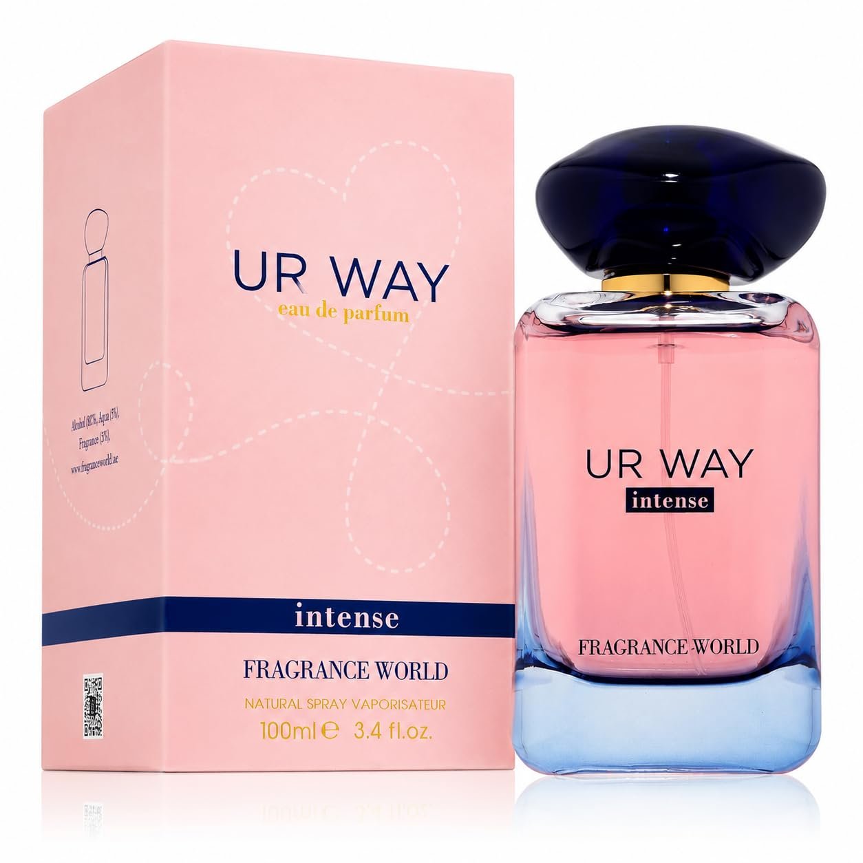 Fragrance World U R Way Intense – Eau de Parfum Femme 100 ml / 3.4 oz – Fragrance Florale Intense – Spray EDP