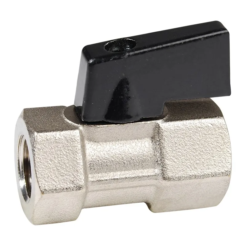 Mini vanne à sphère laiton nickelé femelle - femelle