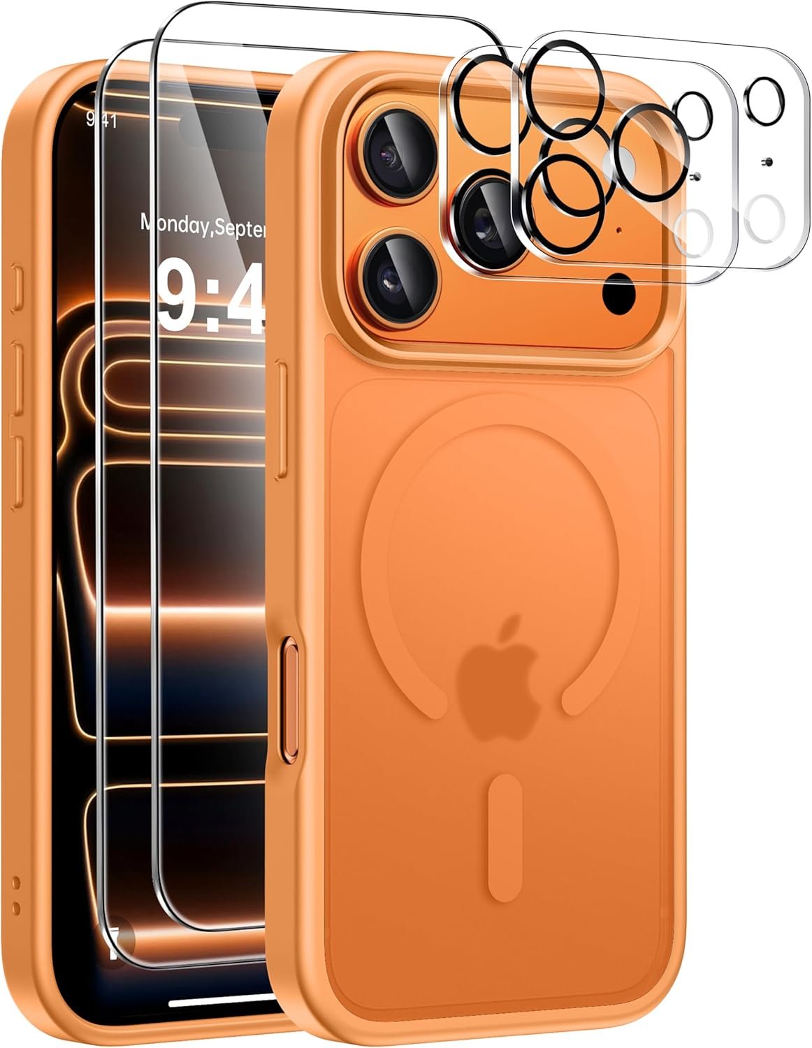 ivencase 5 in 1 Magnétique Coque pour iPhone 17 Pro avec 2 Verres Trempés et 2 Caméra Protecteur