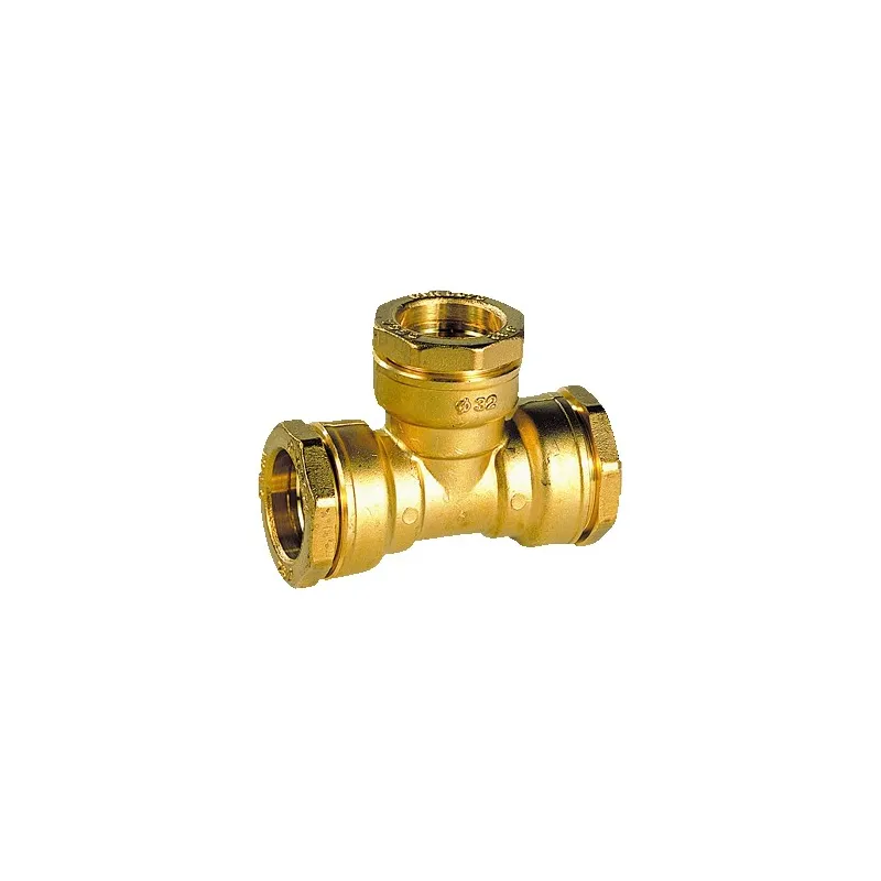 Té laiton DECA à serrage extérieur pour tube polyéthylène 20 ø