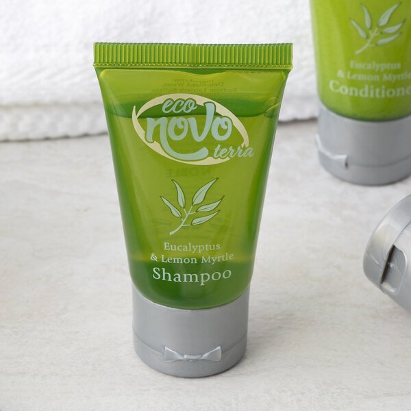 Shampooing Novo Terra 1 oz avec Bouchon Flip-Top pour Hôtels et Motels – 300/Carton