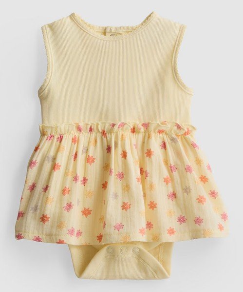 0–18 mois Robe côtelée à smocks pour nouveau-né