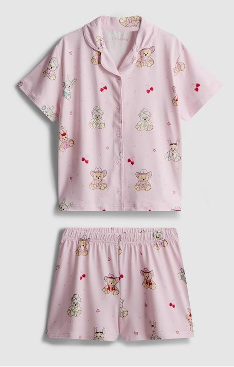 7–15 ans Pyjama chemise et short à motif ourson