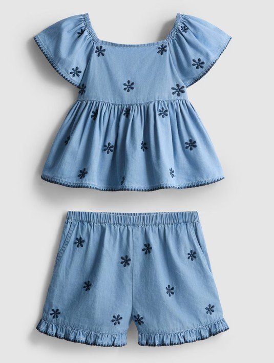 18 Mois–9 ans Ensemble Chemisier et Short en Chambray
