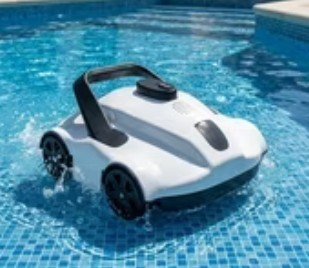 Aspirateur de piscine robotique automatique, robot de nettoyage de piscine électrique avec télécommande, système de suppression de débris, blanc