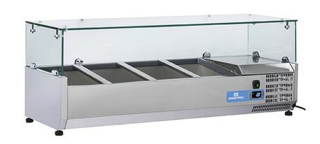 Saladette Réfrigérée 3X GN 1/3 + 1X GN 1/2 H 150 mm, +2°/+8°C - Mastro