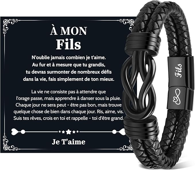 Cadeau Pour Fils Bracelet en Cuir