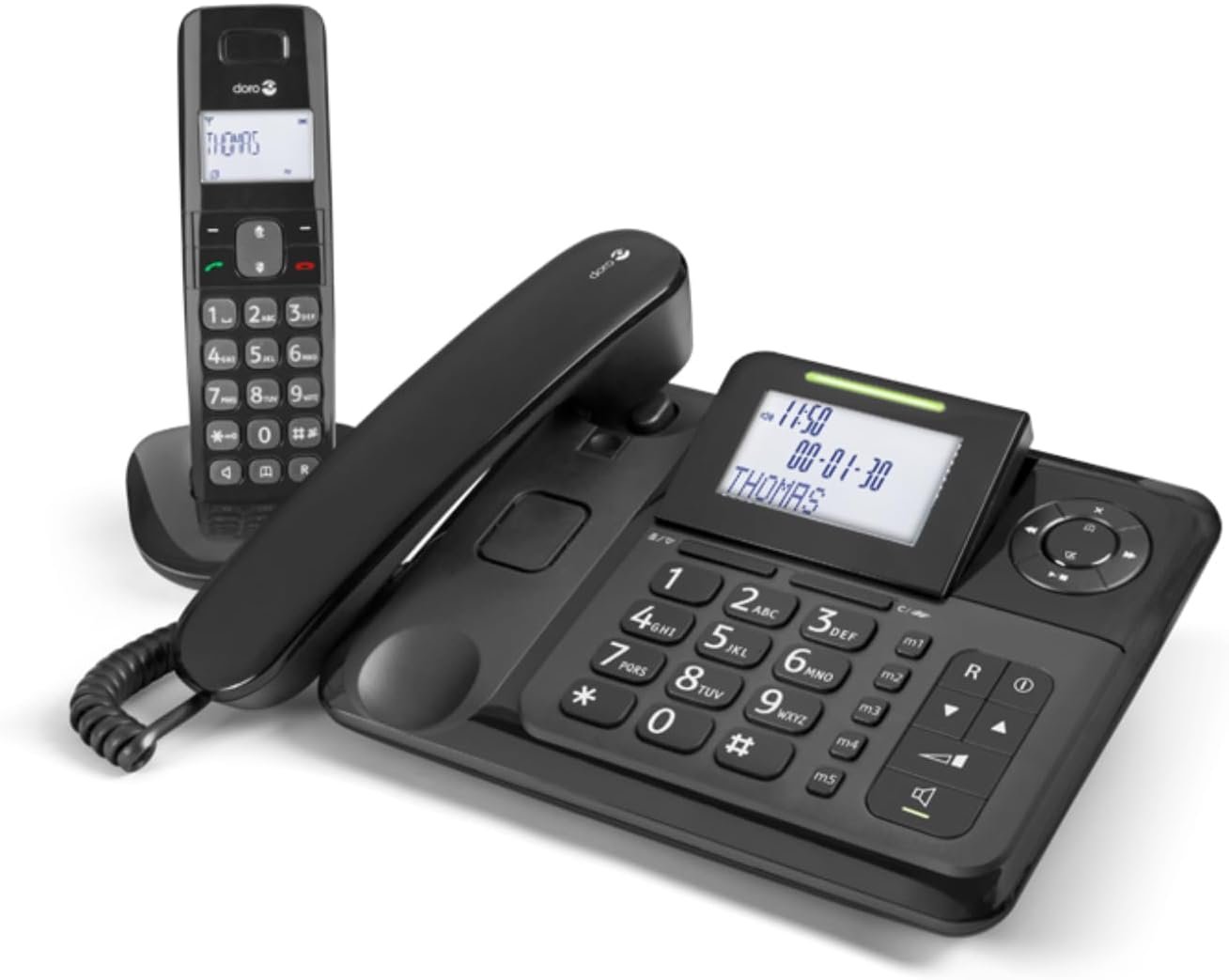 Téléphone Fixe sans Fil Senior avec Combiné Filaire
