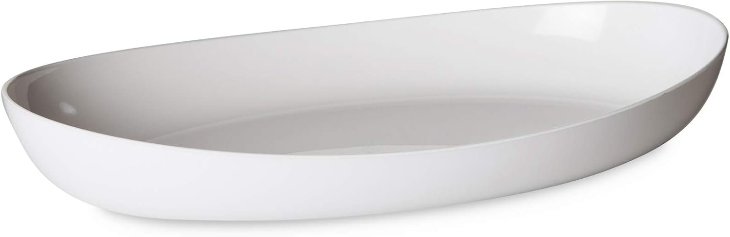 Omada Design Plat ou plat de 38 cm x 23 cm avec intérieur blanc et extérieur color, Ligne Trendy,Blanc