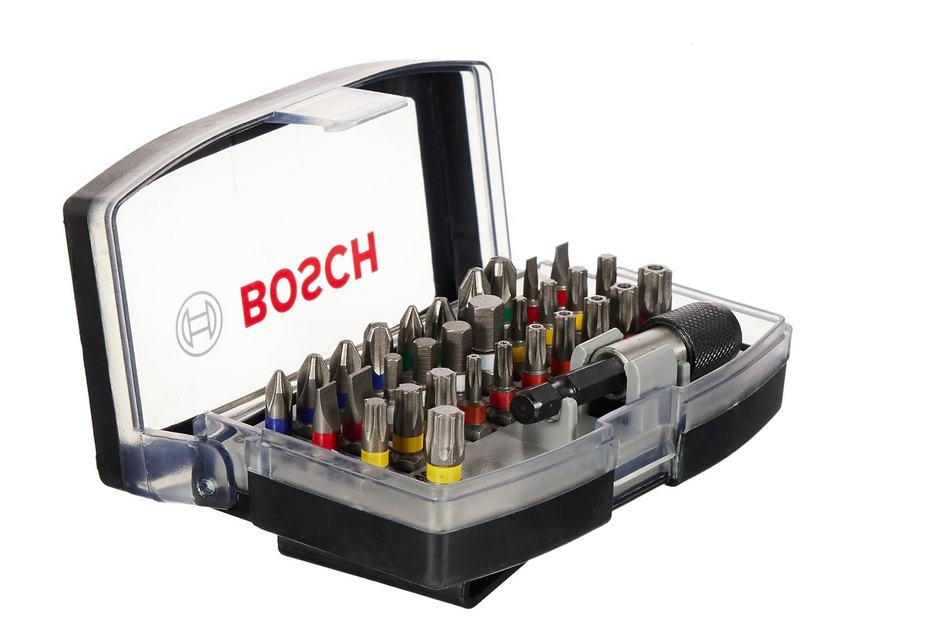 Bosch Professional 32 Pièces Coffrets d'Embouts de Vissage Extra Hard (PH, PZ, T, TH, S, HEX-Bit, Accessoires Perforateurs et Visseuses