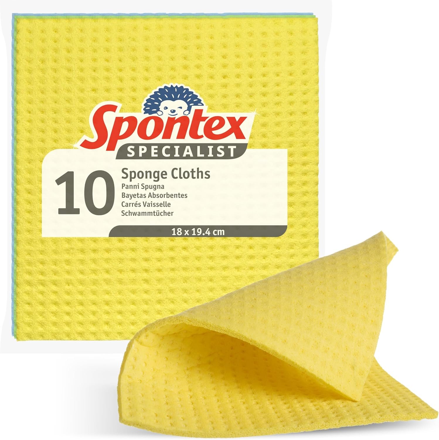 Spontex Carréponges Specialist | Éponges Vaisselle Plates, Nettoyage Professionnel en Cuisine et Salle de Bain | Lot de 10