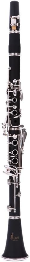 Clarinette en bakélite plaqué nickel, 17 clés en Si♭, soprano - Livrée avec chiffon de nettoyage pour graisse à liège, gants, 10 anches, tournevis