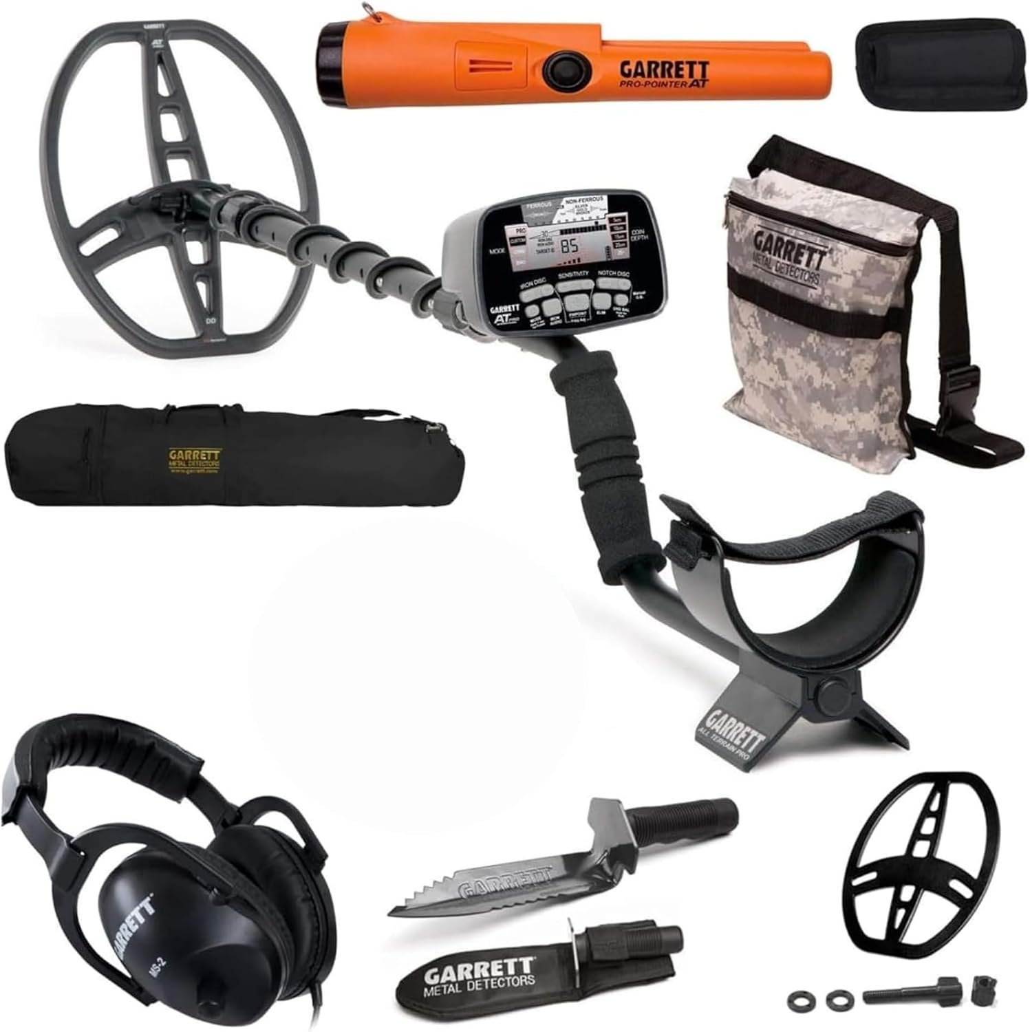 Garrett A.T. Pro Metal Detector Bundle, étanche à 10ft