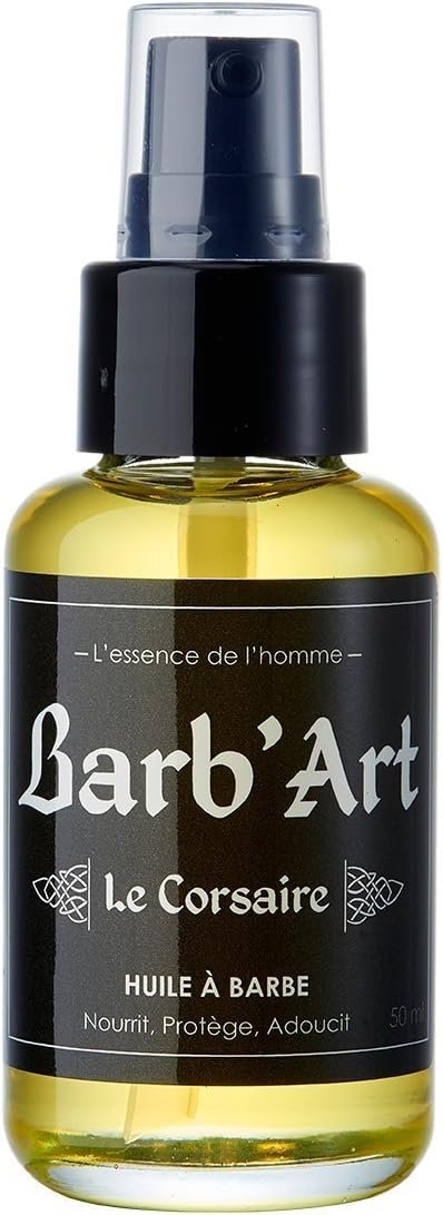 Huile Barbe Magnifique - Entretien barbe - Huiles bio d'Argan, Sésame et Jojoba - "Le Corsaire" - 50ml