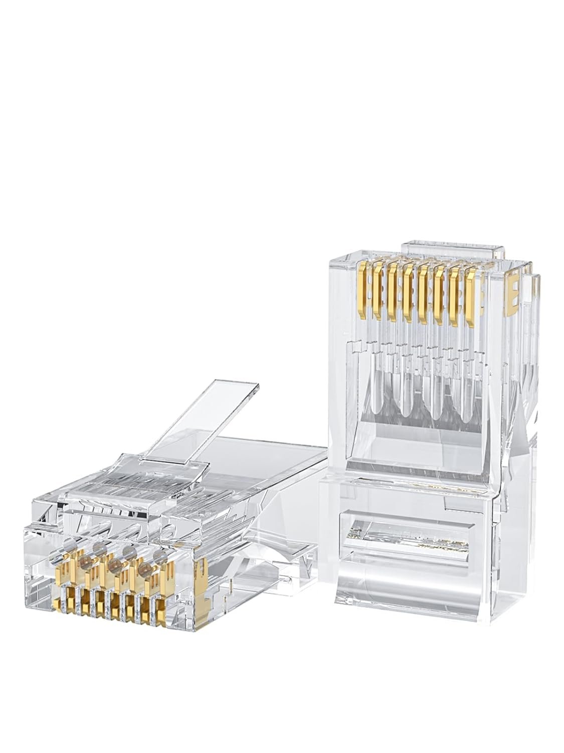 Lot de 100 connecteurs RJ45 Cat6 transparents pour sertissage de câbles Ethernet UTP