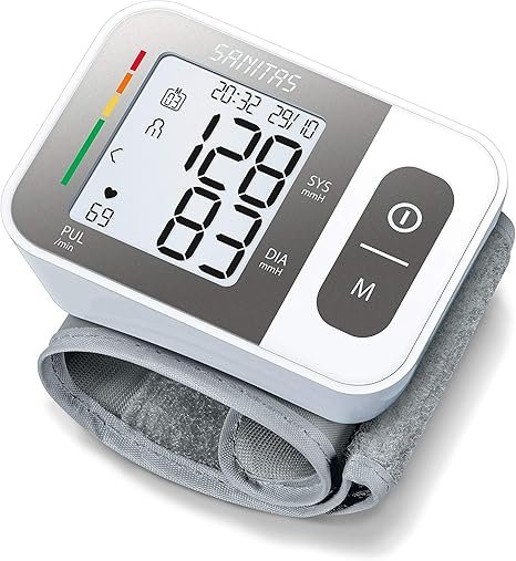 Sanitas SBC 15 Tensiomètre au poignet, mesure entièrement automatique de la pression artérielle et du pouls, fonction d'avertissement en cas de troubles du rythme cardiaque