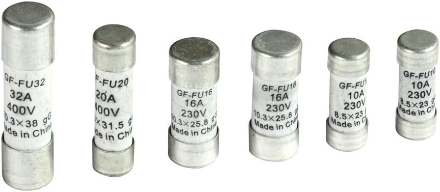 Lot de 6 fusibles 2X10A,2X16A,1X20A,1X32A