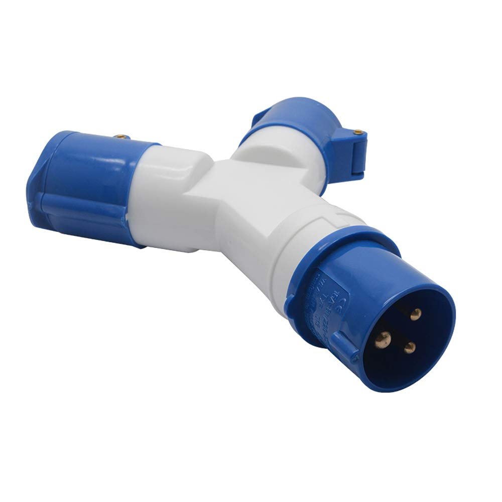 Séparateur 2 voies, 16A 220v IP44 2 voies 3 broches prise de site industriel et prise murale Prise de connecteur étanche IP44 2P+Terre Mâle/Femelle