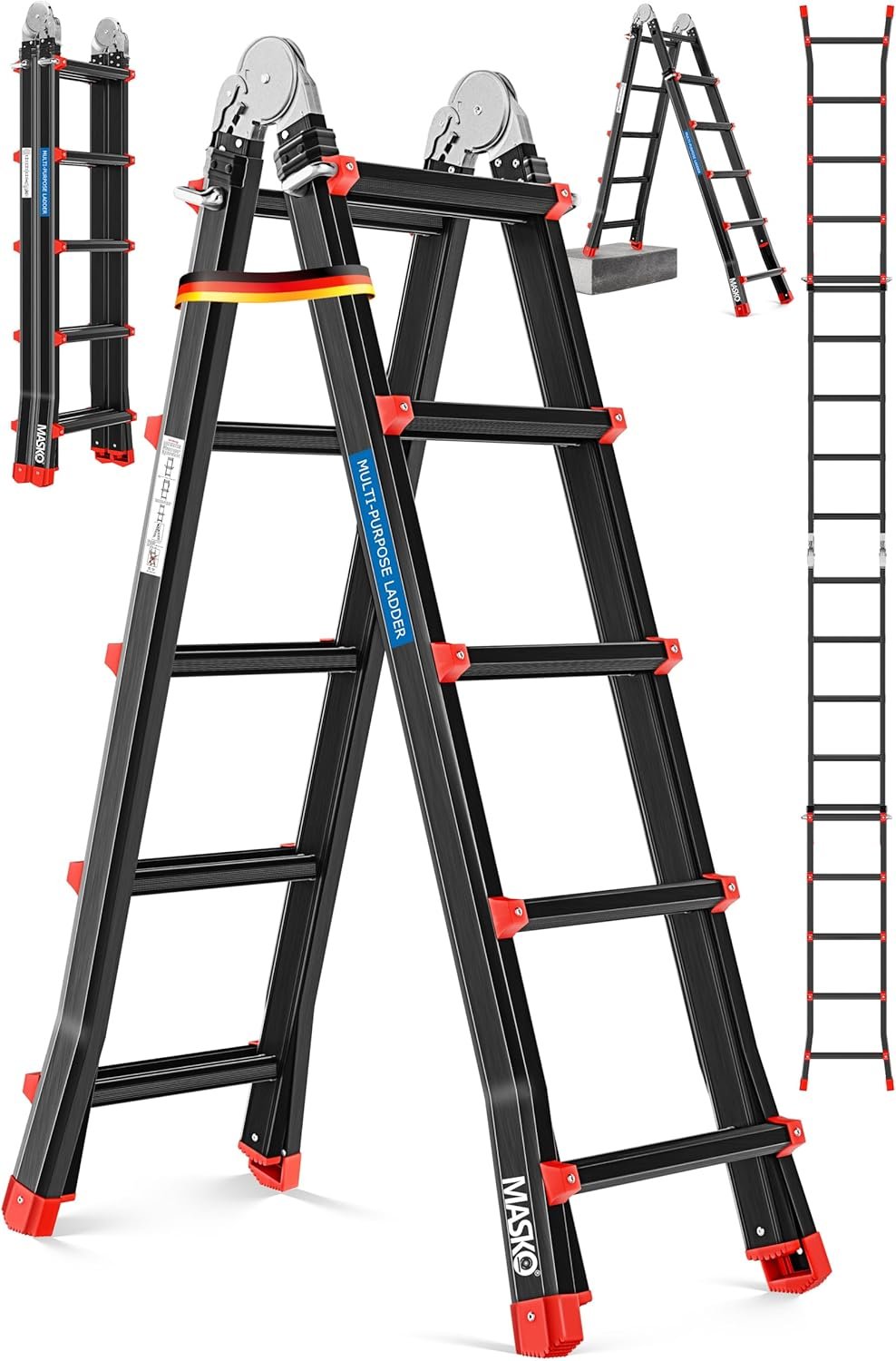 Échelle Polyvalente en Aluminium | Pliable | 5,10 m | 4x5 échelons | Charge maximale 150 kg
