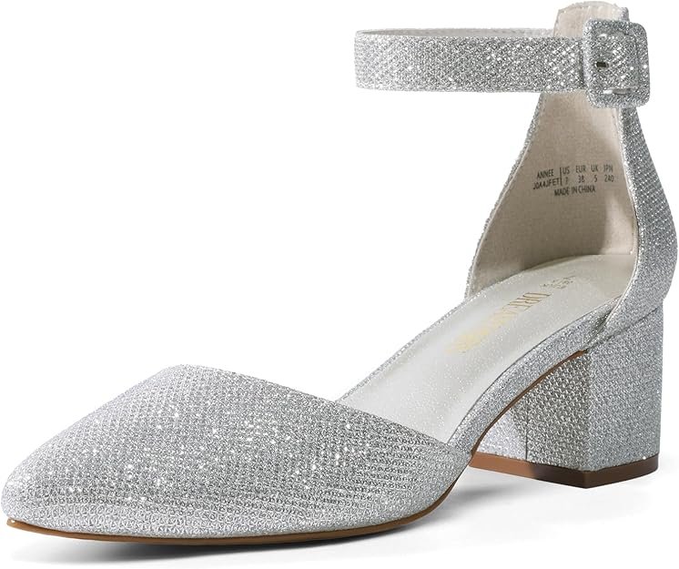 Escarpins Femme à Talon Bloc avec la Semelle Extérieure Antidérapante