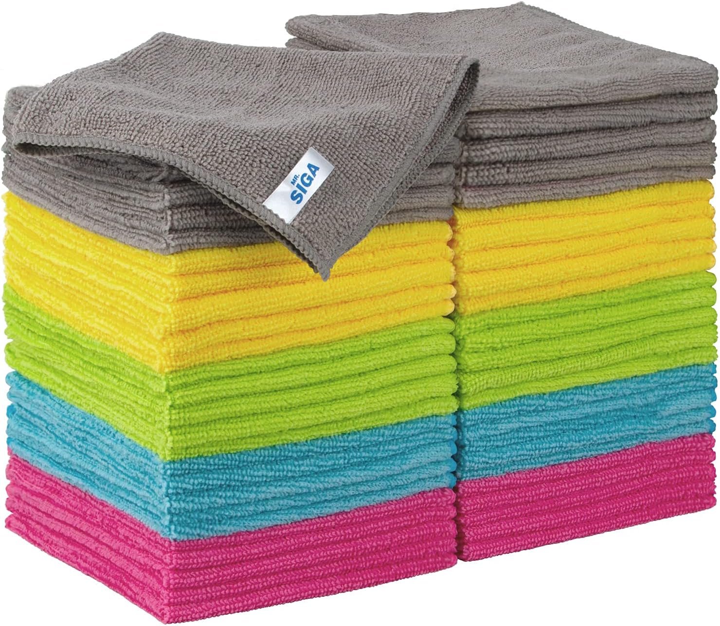Chiffon Microfibre, Lavette Microfibre Serviette Tout Usage, Lot de 50, Taille 30 x 30 cm