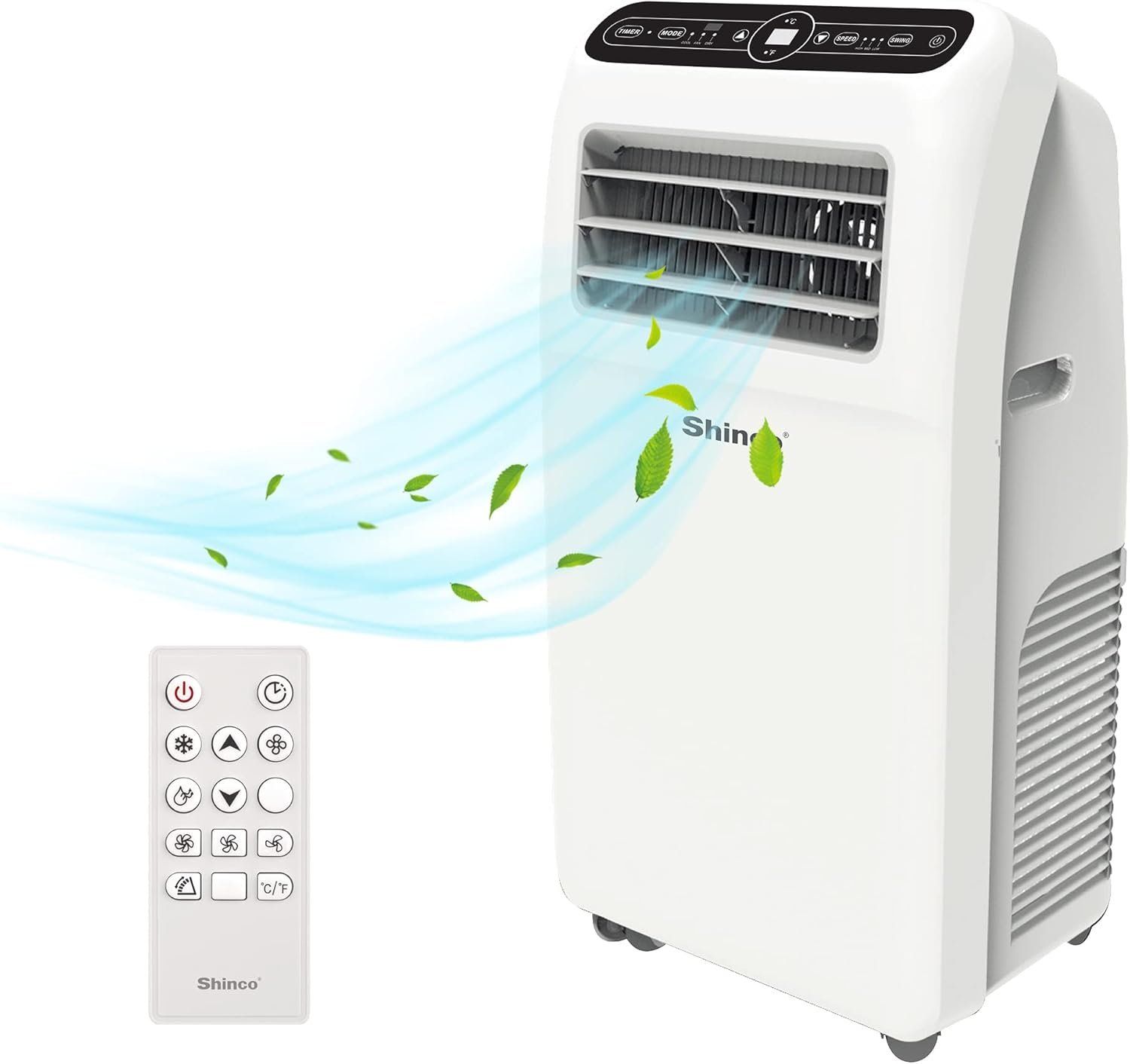 Climatiseur Mobile, 3,5 Kw, Fonction 3-en-1 avec Tuyau D'échappement，Refroidissement et Déshumidificateur et Ventilation, Eco R290