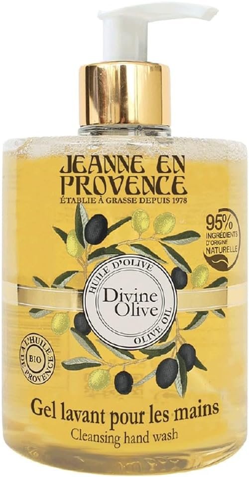 JEANNE EN PROVENCE - Gel lavant pour les Mains - Parfum Divine Olive - Flacon Pompe 500 ml - 95%