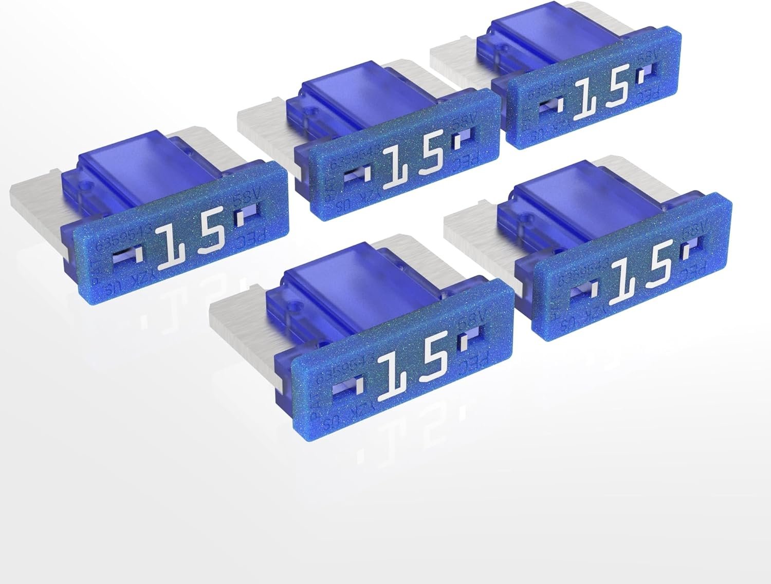 Fusibles à lame 2A - 30A fusible enfichable d'automobile choix : 15A ampère bleu, 5 pcs