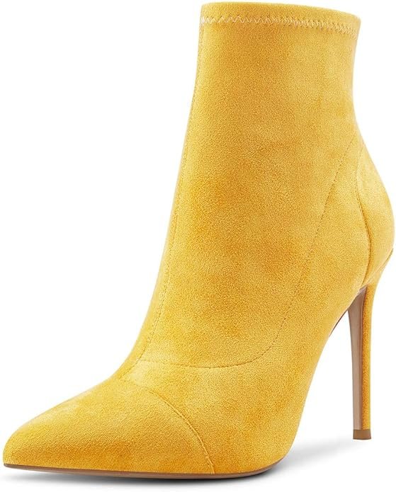 Femme Extensible Bottines Bout Pointu Aiguille Haute Talon 10CM Heels