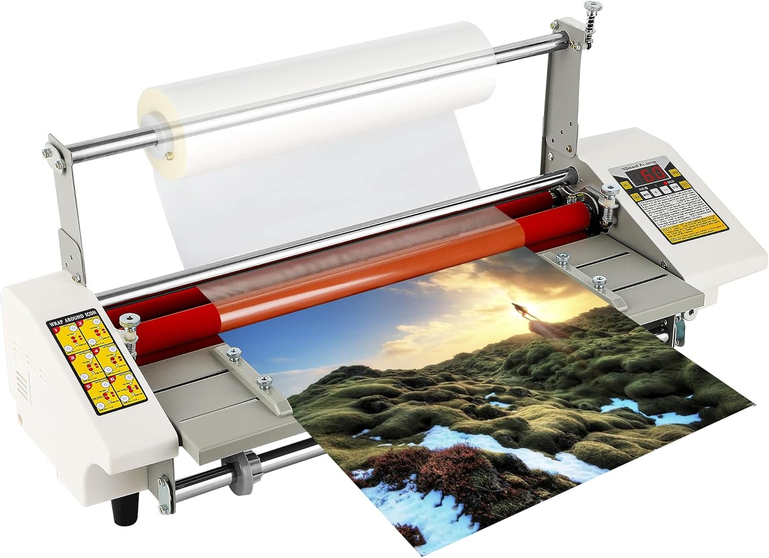 Plastifieuse professionnelle A2+ 440 mm/17,5" avec 4 rouleaux, laminage à chaud et à froid pour documents, photos