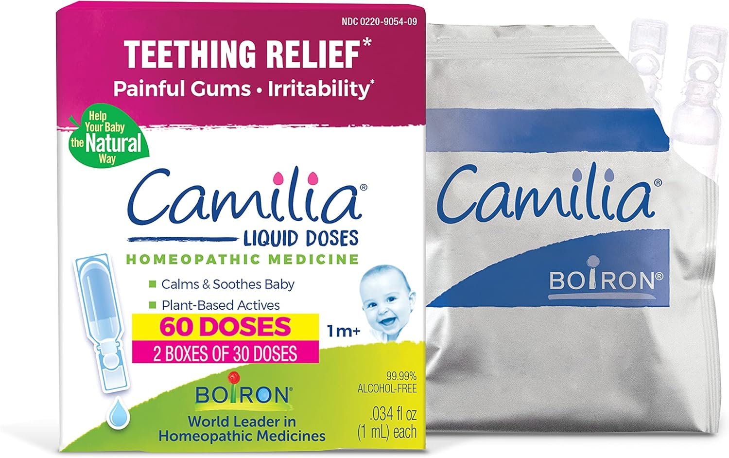 Boiron Camilia Bedtime Liquid Doses for Nighttime Teething Relief, Painful Gums, Restlessness, and Irritability -
