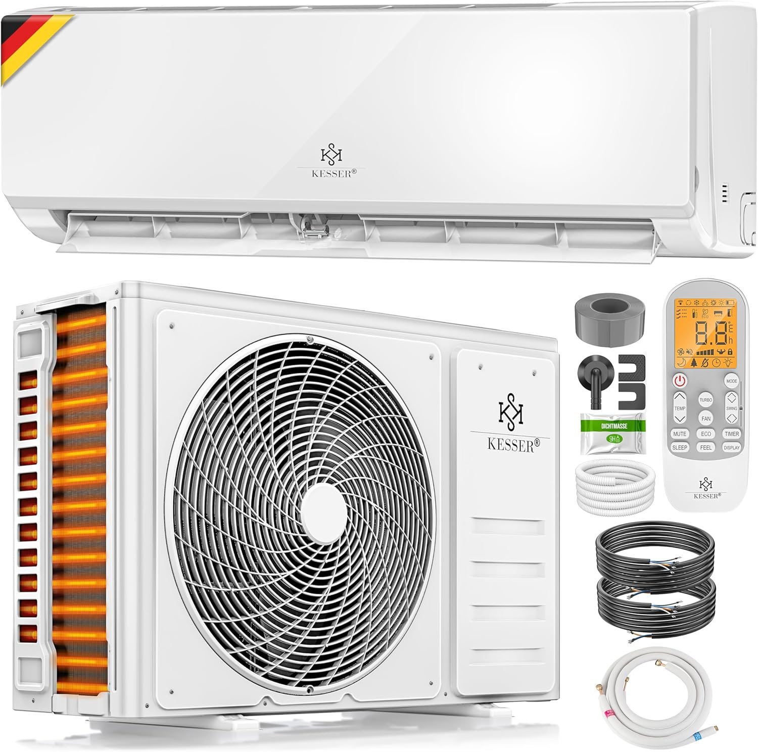 Climatisation SET réversible - Climatiseur avec fonction WiFi/Application - Refroidissement A++/ Chauffage A+, Fluide réfrigérant R32
