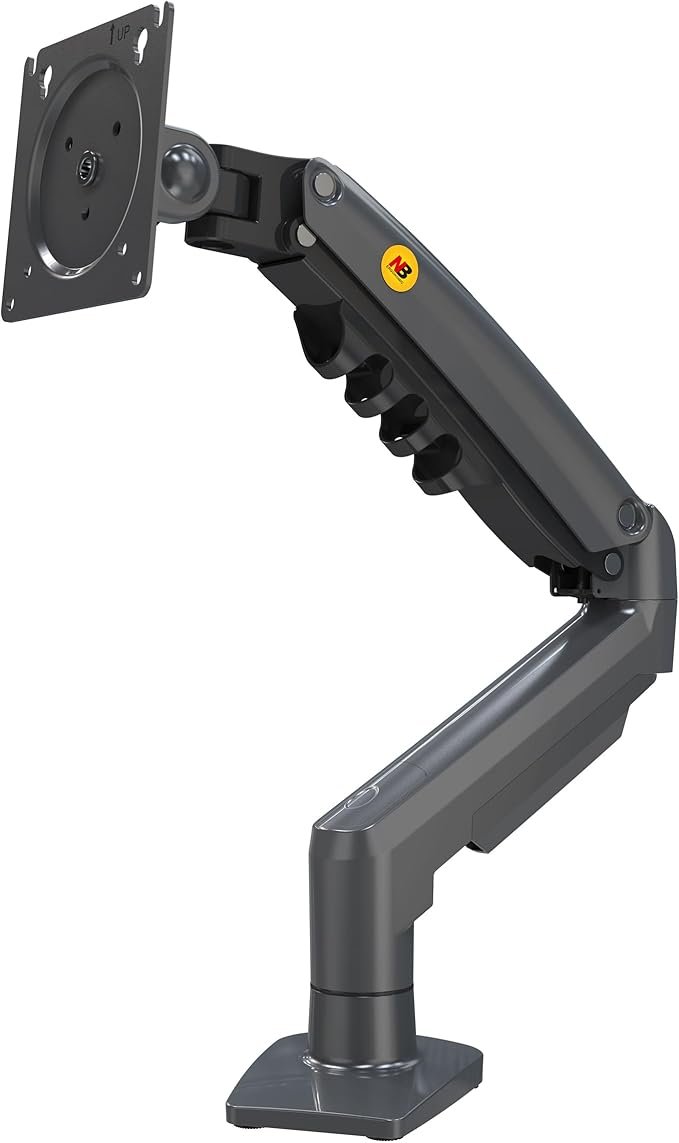 Ergosolid Support Écran PC Moniteur, Bras Articulé Ergonomique Ressort à Gaz, 17-32 Pouces, VESA 75mm et 100mm, Rotatif à 360°