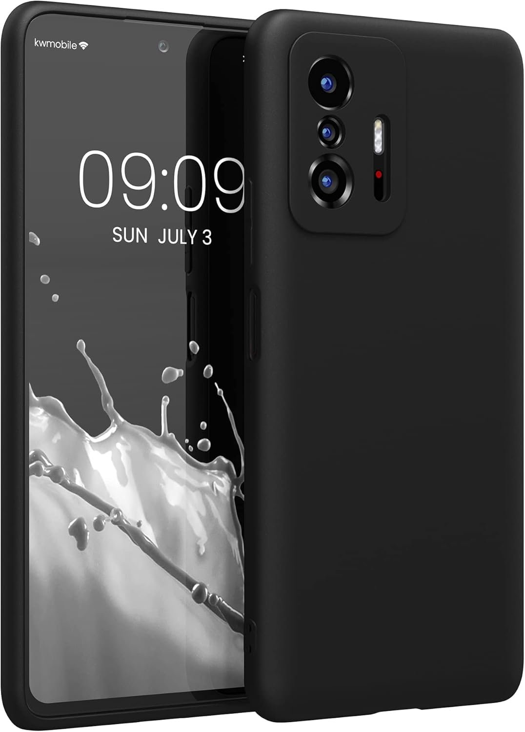 Coque kwmobile compatible avec Xiaomi 11T / 11T Pro – Coque souple et fine en silicone TPU protectrice – Noir