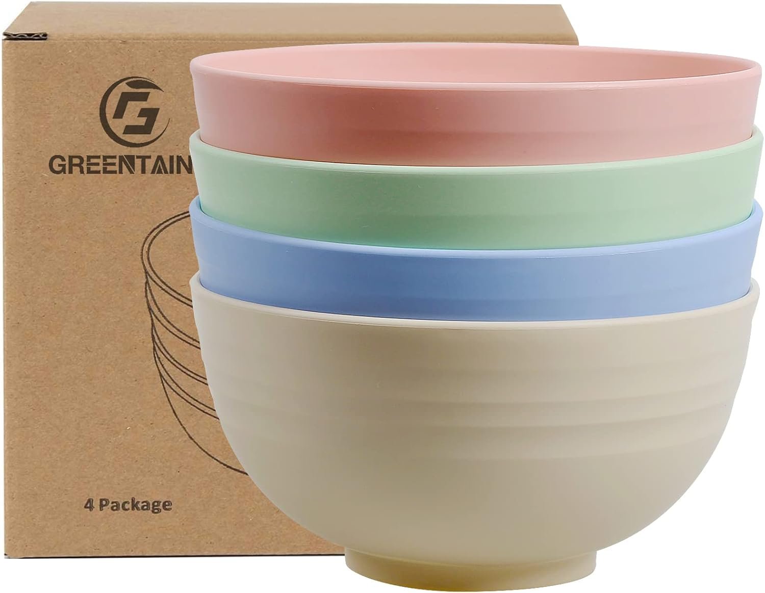 Lot de 4 Bols Colorés 700 ml (24 oz) - Bols Alimentaires Incassables pour Céréales, Salade, Soupe - Passe Lave-vaisselle & Micro-ondes - Multifonction
