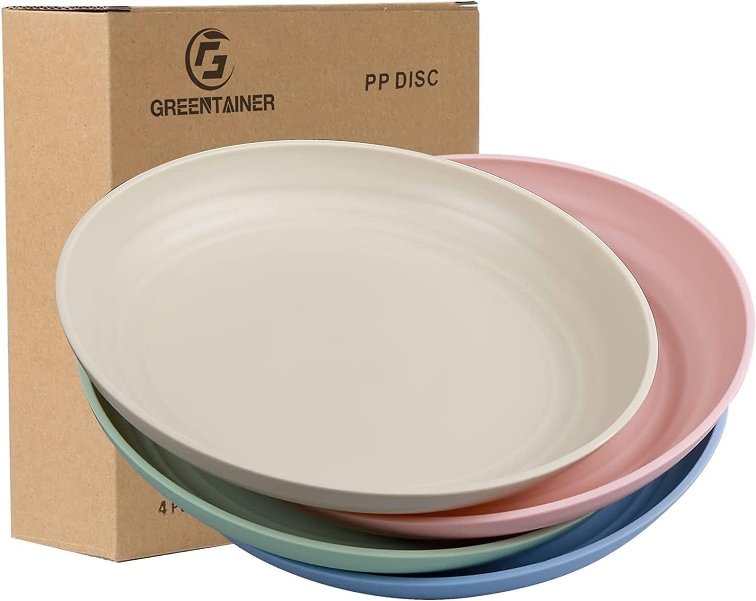 4 Grandes Assiettes Plates 25 cm, Incassables et Réutilisables pour Pizza, Salade, Pique-Nique - Sans BPA, Compatible Lave-Vaisselle & Micro-Ondes