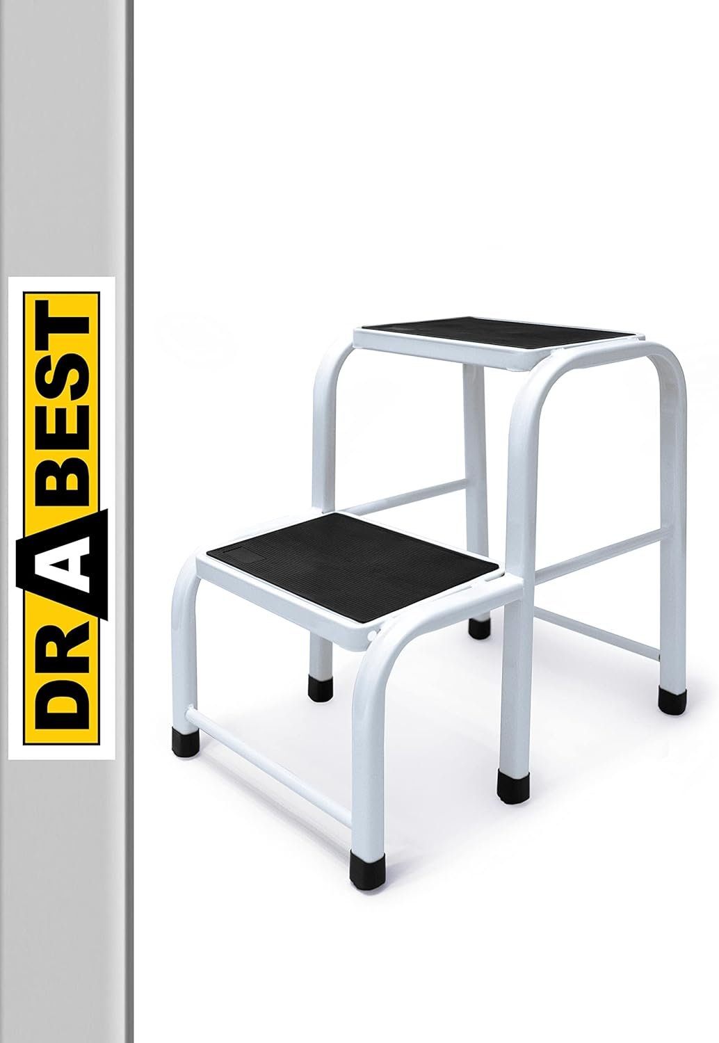 escabeau en Acier Robuste à 2 marches – Tabouret échelle – Mini escabeau Portable pour Bureau, Atelier et Cuisine – Stable et sûr – Capacité 150 kg